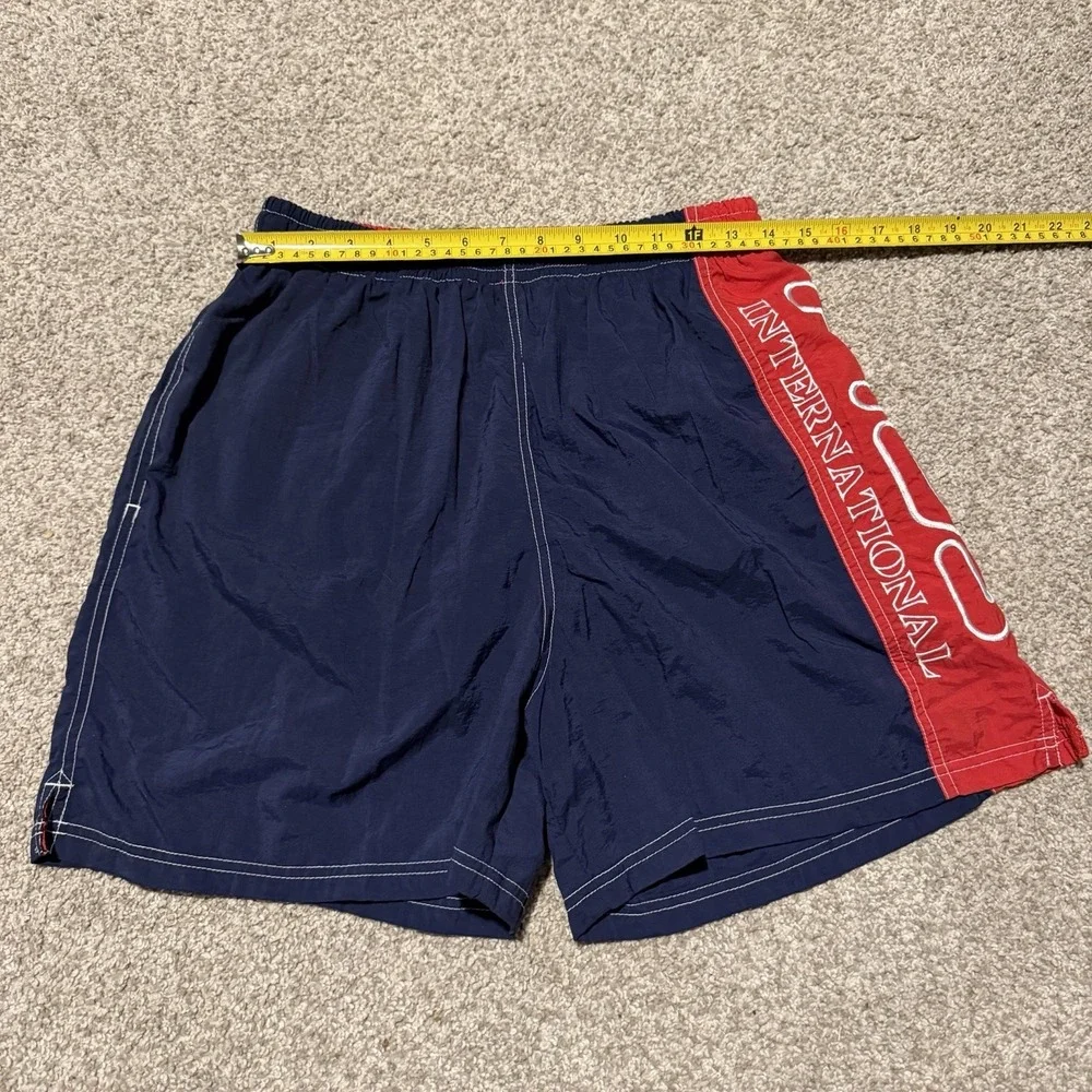 Vintage Fila Swim Trunks Men's Large Red Navy Logo Board Shorts Lined Beach Suit